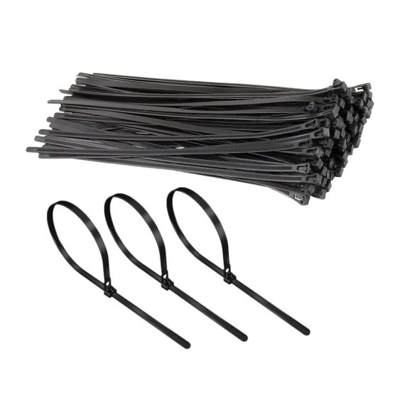 100 Stück Selbstsichernde Nylon Kabelbinder Set – Industrie Cable Ties für Kabelorganisation in Büro Garten & Innen-/Außenbereichen – UV-Beständig Ideal zur Bündelung von Kabeln