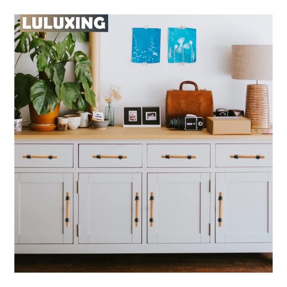 3er-Set Moderne Massivholz Schrankgriffe - Luluxing Holzknäufe für Küche & Kleiderschrank