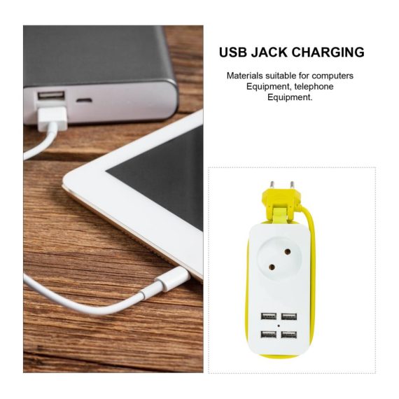 4-fach Steckdosenleiste mit USB-Ladegerät für Haushalt und Handy - Ultimative Multifunktionsladestation