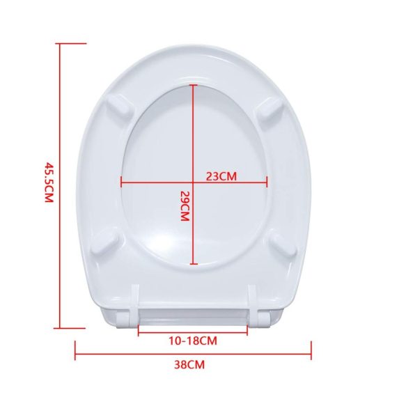 Absenkautomatik WC-Sitz aus robustem Hartplastik – Komfortabler Toilettendeckel für Standard-WCs (45 x 38cm) mit Wasser-Schutzsystem