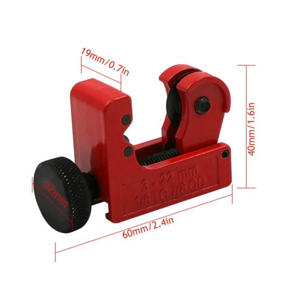 Mini Rohrschneider Set für präzises Schneiden von Kupfer Edelstahl Aluminium und PVC – Spurtar Leitungsschneider für Bremsrohre in Rot