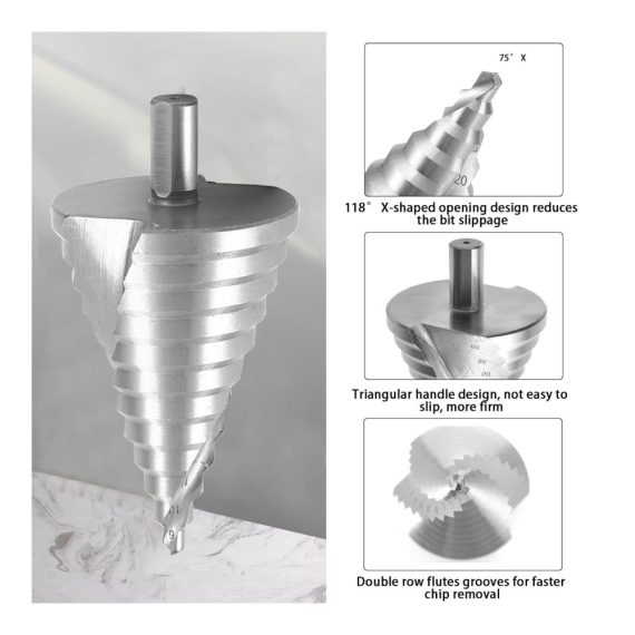 Stufenbohrer GothicBride - HSS Kegelbohrer 6-60 mm für Holz Kunststoff Weich-Metall