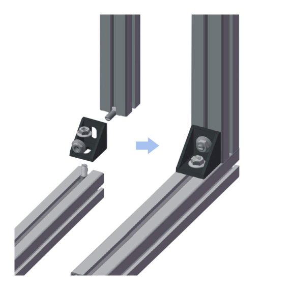 Aluminium Extrusion Verbinder - Stabile 20x Eckwinkel für 3030 Nut 8 Aluprofil | Ideale Wandhalterung & Befestigungsmaterial für Bauindustrie Strukturen