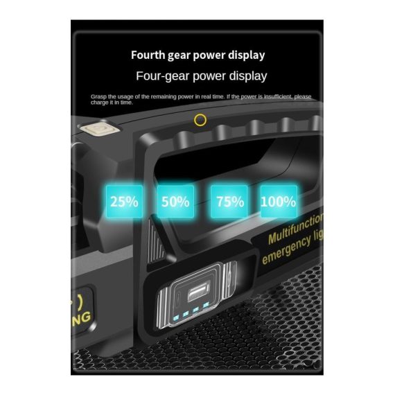 35000 Lumen Taschenlampe Wiederaufladbare LED Spotlight mit 350° drehbarem Kopf 9 Modi IPX6 wasserdicht - Ideal für Notfälle und Outdoor-Aktivitäten