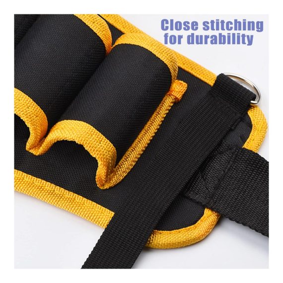 Werkzeuggürtel mit verstellbarem Gürtel - Professionelle Werkzeugtasche mit 5 Taschen für DIY Elektriker Zimmerleute Schreiner und Bauherren