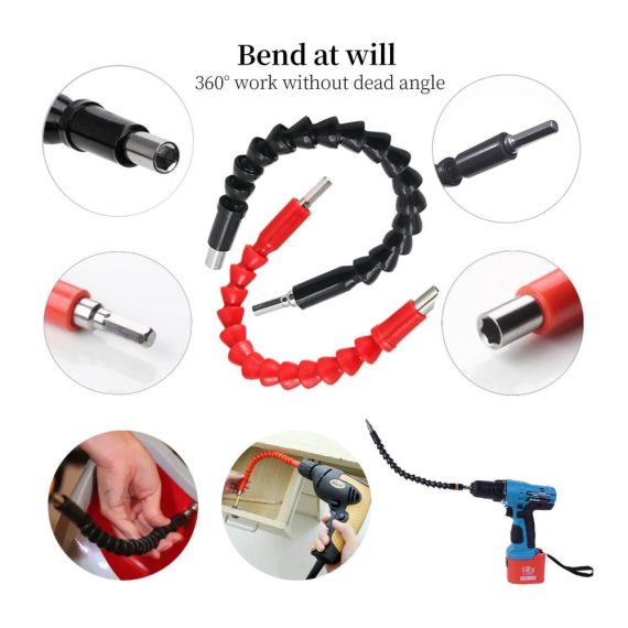Professionelles Akkuschrauber Set 105° Winkelbohrmaschinen-Aufsatz 3pcs 1/4 Sechskantschaft Verlängerungen 2pcs Flexibler Bithalter - Optimale Leistung für präzise Schraubarbeiten