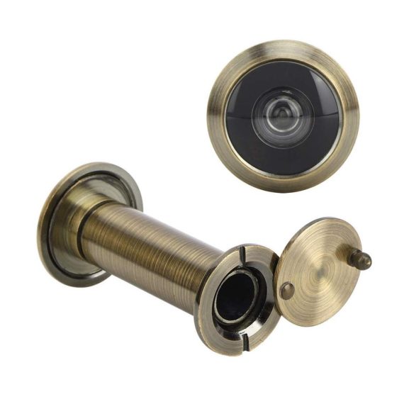 Türspion Diebstahlschutz - 220° Sichtwinkel Heavy Duty Privacy Cover Sicherheitstürspion für 55-90mm Türstärke in Branzefarbe