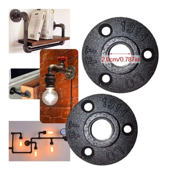 10er Set Metall-Gewindeflansche 1/2 Zoll BSP für Rohr-Wandregal – Industriestil Vintage Dekoration mit 3-Loch-Halterung