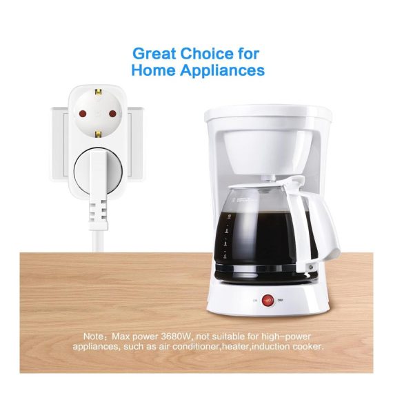 2 Fach Steckdosenadapter 3er Pack - 250V/16A 3680W Max - Schuko Doppelstecker für Haushaltsgeräte & Smartphones - Tragbare Mehrfachstecker 1 auf 2 Adapter