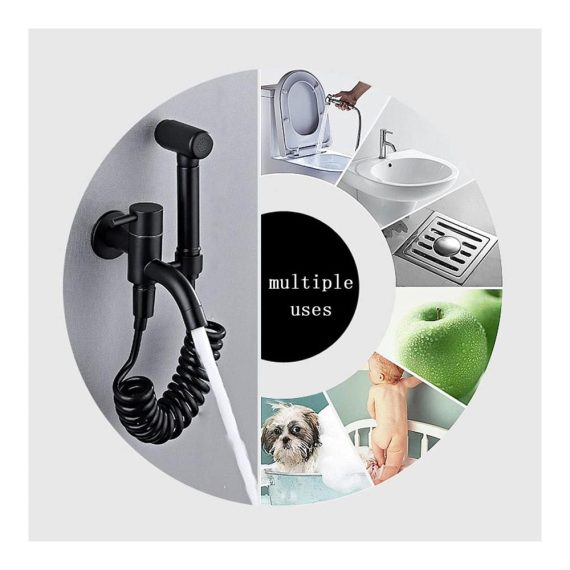 Handheld Bidet Sprayer - Teleskop-Federrohr Verschleißfest Korrosionsbeständig Sofort Unter Druck Wasser Bidet-Sprayer für Persönliche Hygiene im Badezimmer