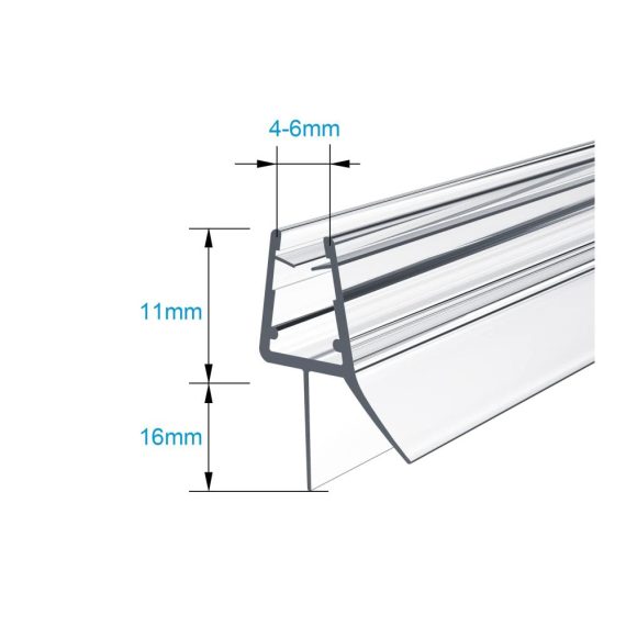 Duschdichtung 80cm - Ersatzdichtung für Duschtür (4-6mm Glasstärken) | Wasserabweiser Dichtung für Duschkabinen & Glastüren