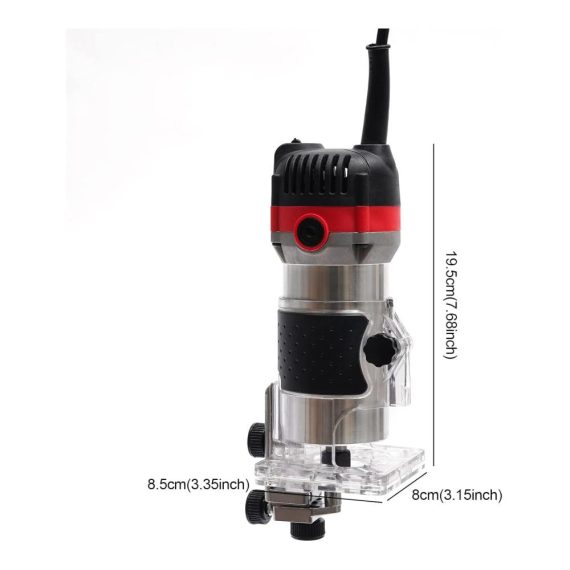 Elektrische Oberfräse 800W - Professionelle Kantenfräse und Handtrimmer für Holz - Einhand-Fräse 1/4 Zoll - Holzwerkzeug für Oberflächenveredelung und präzises Kurvenschneiden