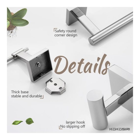 Badezimmer Zubehör Set Toilettenpapierhalter Handtuchhalter Bademantelhaken - Edelstahl Chrom poliert Wandmontage (B11S4-CH