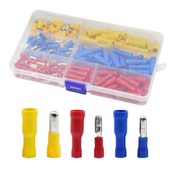 160-teiliges Set Isolierte Bullet Butt Steckverbinder für Kfz Elektronik & Hobby - Weibliche/Männliche Anschlussklemmen & Kits (ZDZ