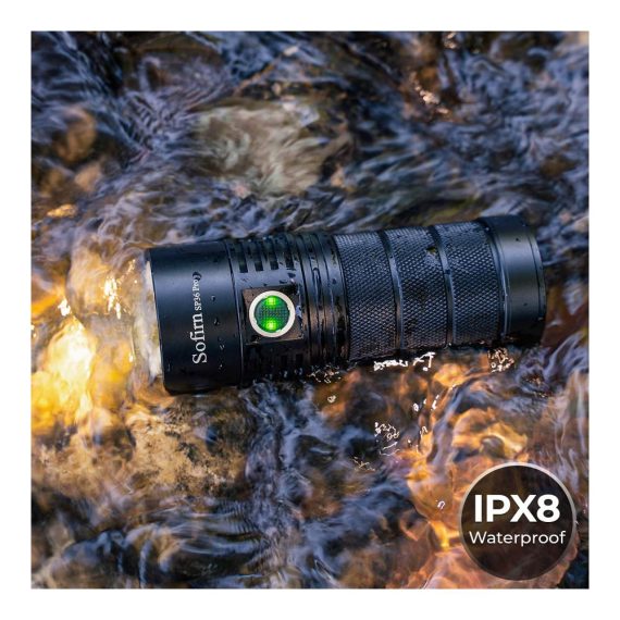8000 Lumen Sofirn SP36 Pro LED Taschenlampe | Wiederaufladbar | SST40 LEDs | Leistungsstarker Griff | Anduril UI | USB-Kabel | Ideal zum Suchen Beleuchten & Wandern