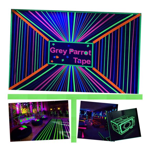 Fluoreszierendes Panzertape Set - 15 Rollen UV Schwarzlicht Neon Klebeband 5mm*20m Ideal für Partys Kunst Handwerk und Dekorationen in 5 Farben
