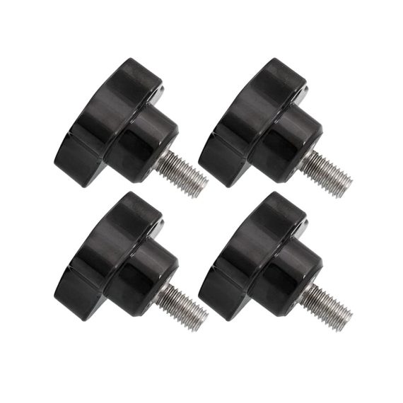 M4 Rändelschrauben - 4 Stück Sternkopfschrauben Schwarz Gewinde Klemmknopf Kopfdurchmesser 25mm Größe M4*(8-50mm