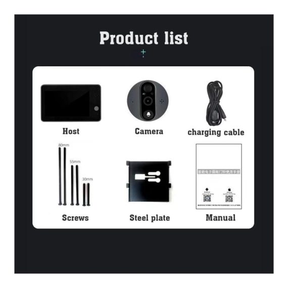 Intelligente WiFi-Türspion-Klingel mit 1080P Kamera 120° Sicht 43-Zoll-LCD Tuya Smart - Innovative Türklingel für maximale Sicherheit