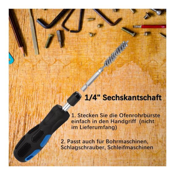 8-teiliges Set Edelstahl Drahtbürsten für effektive Reinigung Zylinder- Loch- Rund- und Kesselbürsten