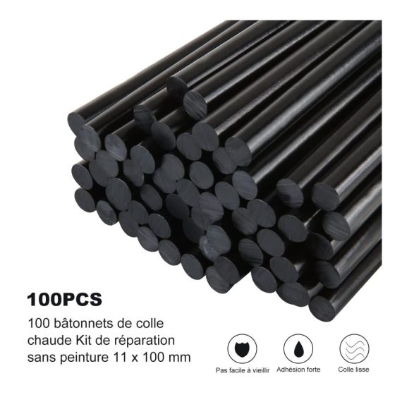 Heißklebepatronen ASelected - 100 Stück Schwarz 11mm x 100mm Schmelzklebestifte für Heißklebepistole - DIY Handwerk Hochwertige Klebesticks