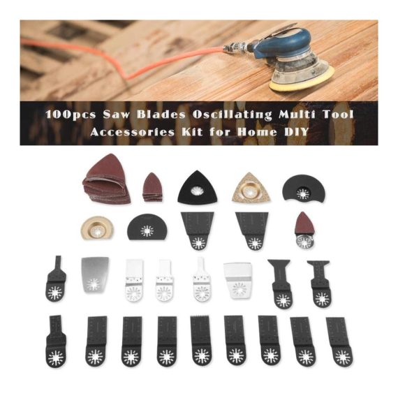 Oszillierwerkzeug-Zubehör 100-tlg Set Sägeblätter für Fein Multimaster Makita Einhell - Holz Metall Kunststoff - Universal Multi-Tool Blades Kit für DIY-Projekte