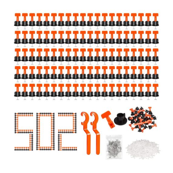 Fugenkreuze 502-teiliges Fliesen Nivelliersystem inklusive Fliesenkreuze 2mm/3mm und Fliesenschlüssel – ideales Set für Wand- und Bodenfliesen wiederverwendbar
