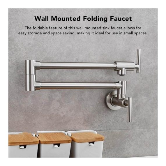Topffüller-Wasserhahn Klappbare und dehnbare Einloch-Zwei-Griff-Küchenarmatur aus Kupfer für Spüle Badezimmer und Balkon