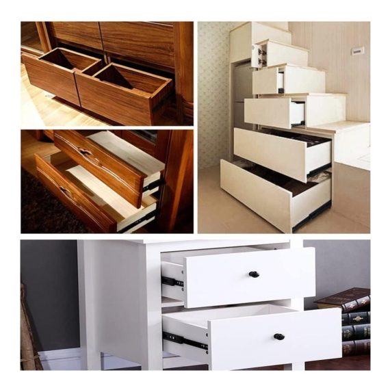 Premium Schubladenauszüge Schwere Schubladenführungen 53 mm Breite Kugellagerverriegelung Seitenmontage - 1 Paar (2 Stück) - Robuste 80 cm/32 Zoll Schubladen für mühelose Organisation und einfache Handhabung