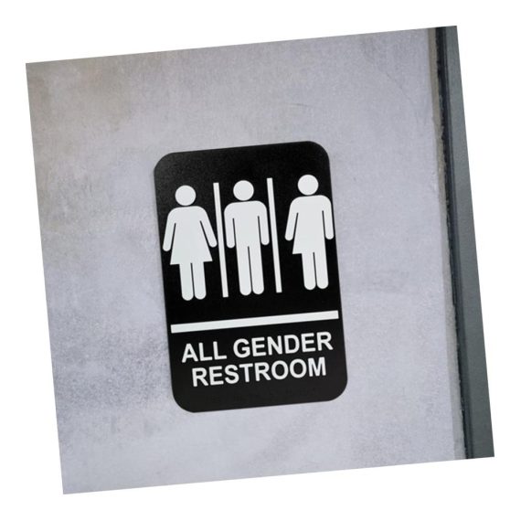 Toilet Signs Set - Modern Office Door Plates for Men and Women Restroom with Braille - Business Bathroom Decorations and Wall Art for Unisex WC - Unique Office Nameplate for Wall Décor
