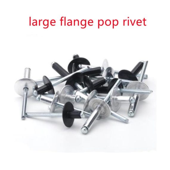 Aluminium Blindnieten-Set Schwarze Popnieten 32/4/5 mm großer Flansch selbststeckende Hohlblindnieten mit großem Kappenblatt - Weiß M4 (30 Stück) 8 mm