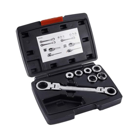 Multifunktions-Ratschenschlüssel-Set aus Chrom-Vanadium-Stahl für Auto-Reparatur und Handwerksprojekte