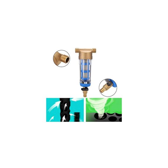 Wasserhahn Einbau Wasserfilter - Wiederverwendbarer Spin-Down-Sedimentfilter für Brunnenwasser mit 3/4 Zoll Außengewinde