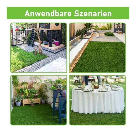 Kunstrasenteppich 200x300cm - Wetterfest und Pflegeleicht für Balkon Terrasse und Garten