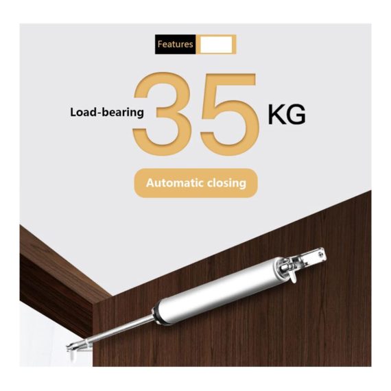 Hydraulic Automatic Door Closer for Residential and Commercial Use - Aluminum Alloy Body Holds Open Easy Installation - Supports 35kg Doors