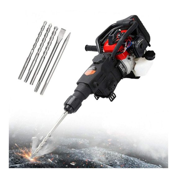 Bohrhämmer 1800W Benzin Abbruchhammer – Leistungsstarker Gas Breaker mit 32.7CC 2-Takt Motor für präzises Bohren und effizientes Abbruchwerkzeug