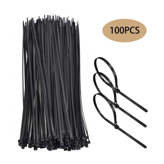 100 Stück Selbstsichernde Nylon Kabelbinder Set – Industrie Cable Ties für Kabelorganisation in Büro Garten & Innen-/Außenbereichen – UV-Beständig Ideal zur Bündelung von Kabeln