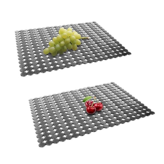 2er Set Küchenspülenmatten – PVC-Schutzmatte für schnelles Abfließen – 30x40 cm – Ideal für Edelstahl und Keramik Spülen – Umweltfreundliche Bodenprotektoren in Schwarz