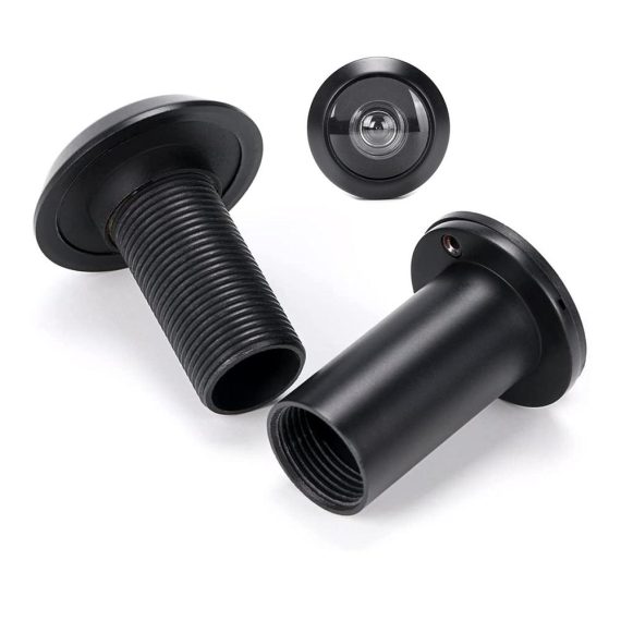 Türspion YOUTU Hochwertiger Türbetrachter mit Weitwinkel HD-Glaslinse Massivem Messing-Körper und 220 Grad Betrachtungswinkel - Bohrloch Ø 16mm (Schwarz