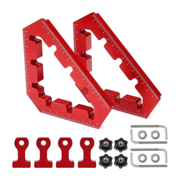 Aluminium Winkelspanner Set - Präzise 45/90 Grad Positionierung rechtwinklige Klemmen für Holzbearbeitung Zimmermannswinkel aus hochwertiger Legierung für DIY Handwerk und Heimwerken