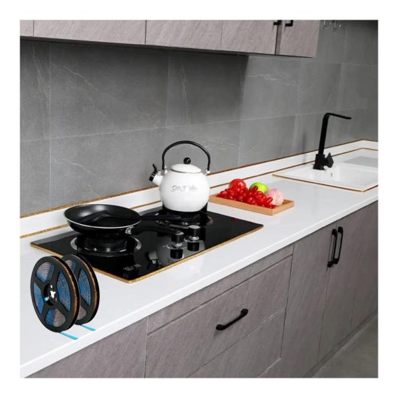 Roségold Selbstklebende Dichtungs- und Zierleisten - 2 Rollen 12m - Flexibel & Wand-/Deckenmontage - 8mm Breite - Perfekt für Dichtung Dekoration & Mehr