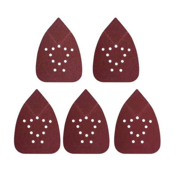 Deltaschleifer Schleifpapier Set - 50-teilig 135 x 95mm Klett 12-Loch Körnung 60-220 für Holz Metall Polieren & Schleifen
