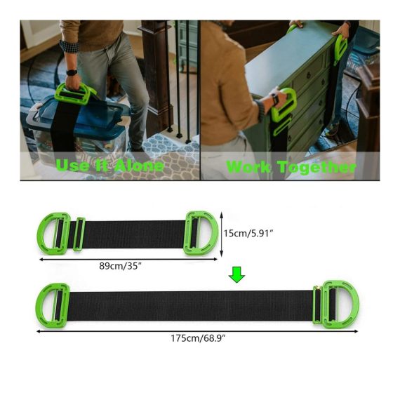 Gurte 2 Set Schwerlast Transportgurte mit rutschfesten Handschuhen - Möbel Boxen Klavier Bücherregale - Transportgurt Set für sicheren Möbeltransport
