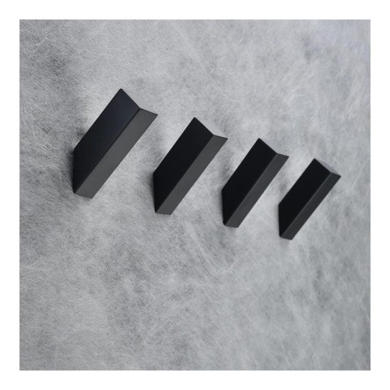 Bademantel- & Handtuchhaken 4er Set - Schwarze Wandhaken fürs Badezimmer platzsparend & robust Garderobenhaken Hutständer BA9808B-4