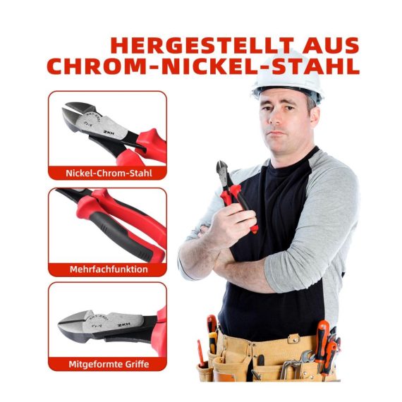 Präzisions-Seitenschneider für Elektronik und LWL - 180mm (7 Zoll) verchromt