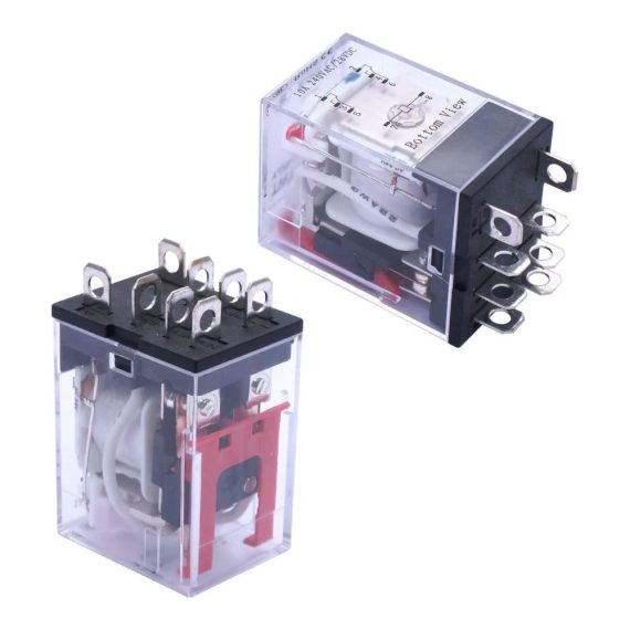 12V DC Relais mit LED 8 Pins 10A Schaltleistung hochwertige Basis DPDT 2NO 2NC auf DIN Schiene