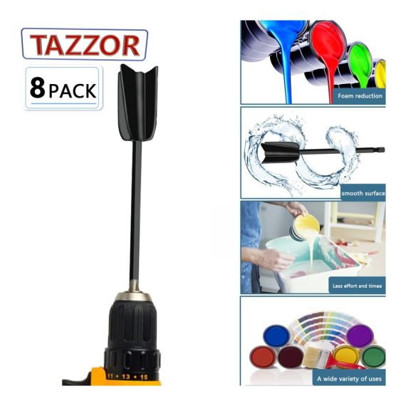 Epoxidharz Rührwerke - 8 Stück 22cm Mischpaddel für 1/4 Bohrer - Farbrührer Epoxidmischer wiederverwendbar - ideal für Silikonmischen Malen und Keramikglasur