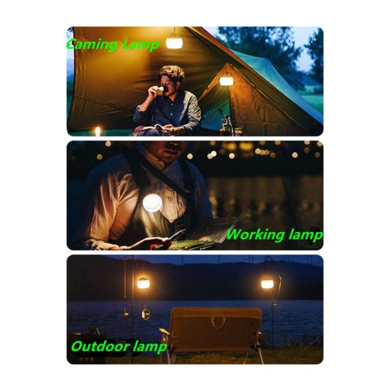 LED Campinglampe mit 320 Lumen 2 Farben 3 Lichtmodi Notstrombank (4000mAh) USB C Wasserdicht (IPX5) Wiederaufladbares Nachtlicht für Wandern Notfall Dekoration