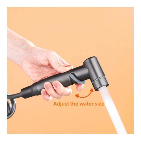 2-in-1 Bidet and Shower Control Valve with Dual Handles - Bathroom Faucet Set for Bidet and Shower Use (Gray