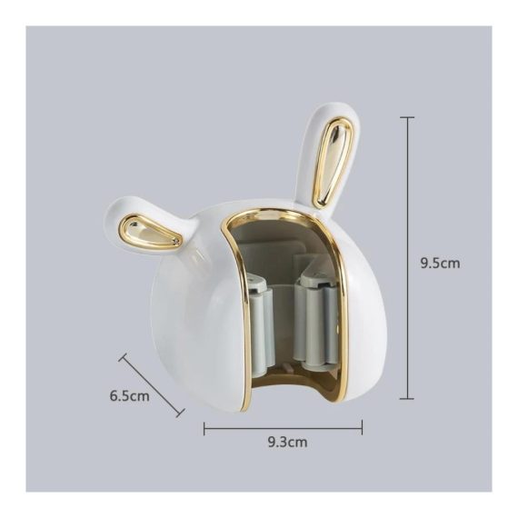 Wandmontage Mopphalter Set - 3 Stück Kaninchenförmig Badezimmer Besen Mopp Klemme Mehrzweckhaken für Mopp Lagerung Rack in Weiß