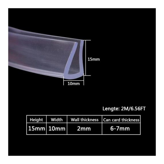 Transparente Fensterdichtungen & U-Gummikanal-Kantendichtung - 656 Fuß Dichtungsstreifen für DIY-Autotürprojekte - Gummikantenschutz 8 mm x 7 mm - Idealer Blechkantenschutz (15 mm x 10 mm